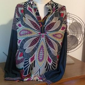 Tt collection abstract geometric dressy top